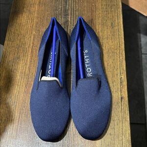 Rothy's Navy Knit Slip-Ons